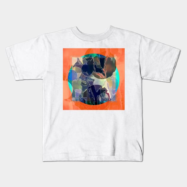 Abstraction on Orange: Maps &amp; Apps Series Kids T-Shirt by DANAROPER